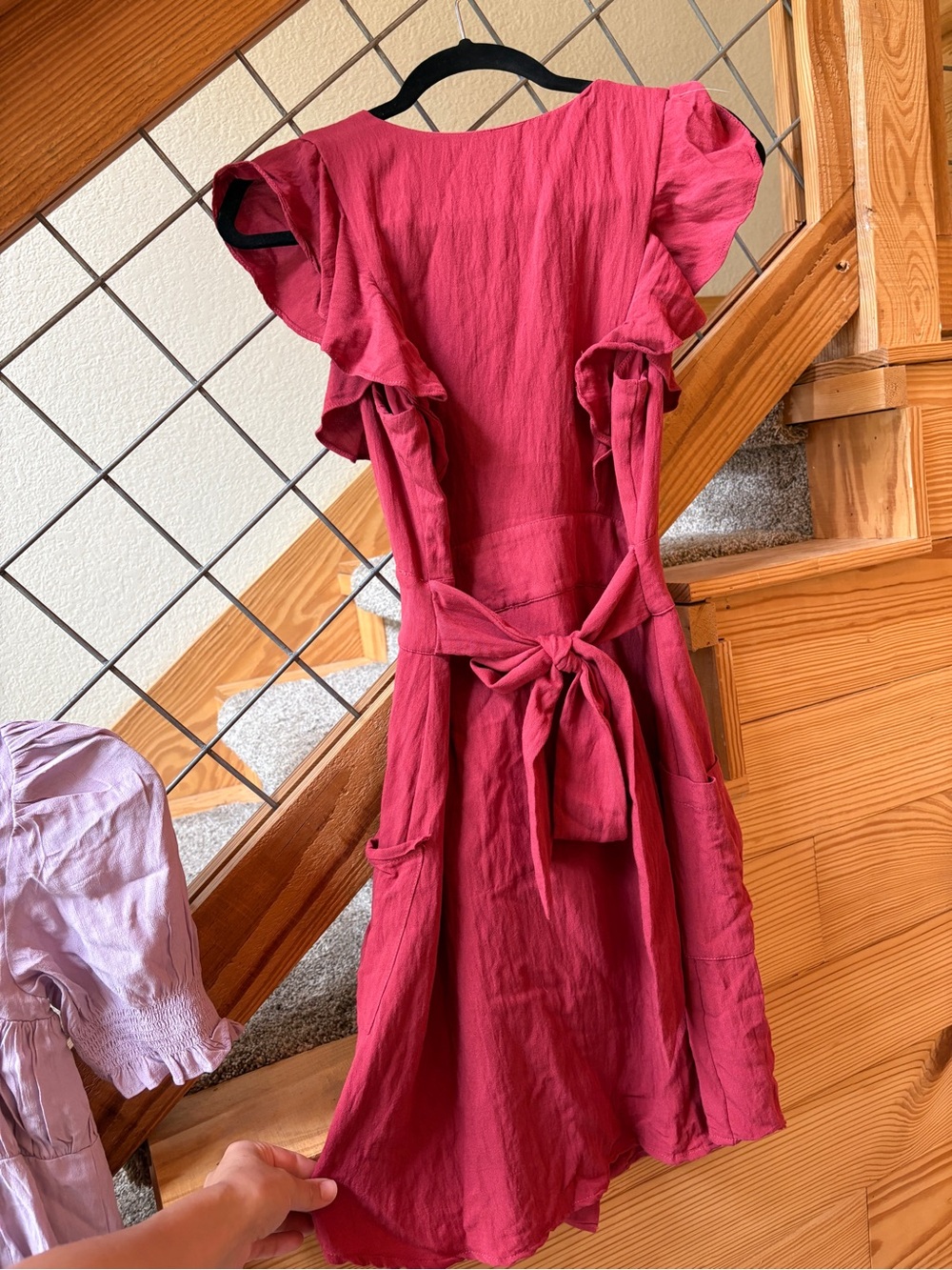 Button-Front Ruffle Sleeve Dress - Picture 2 of 2